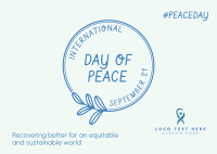 Day Of Peace Badge Postcard Image Preview