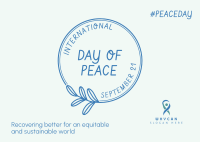 Day Of Peace Badge Postcard Image Preview