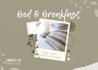 Homey Bed and Breakfast Postcard Design