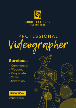 Videographer Lineart Flyer Image Preview