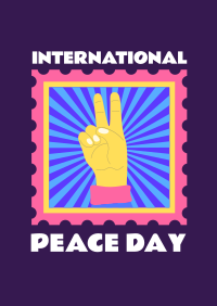 Peace Day Stamp Poster Design