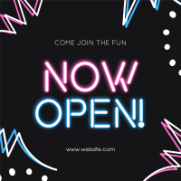 Now Open Neon Lights Instagram post Image Preview