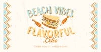 Flavorful Bites at the Beach Facebook Ad Design