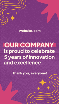 Quirky Company Anniversary TikTok Video Design