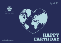 Heart-shaped Earth Postcard Design