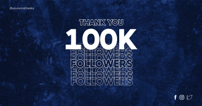 Blue Grunge 100k Followers Facebook Ad Image Preview