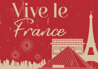 France Landmarks Postcard Image Preview