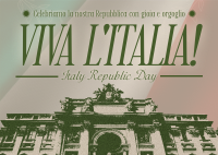 Vintage Italian Republic Day Postcard Image Preview
