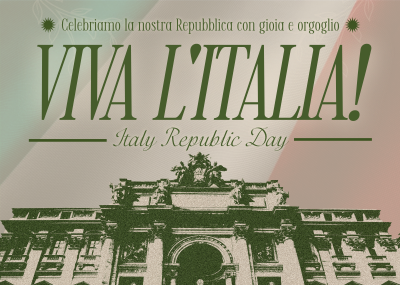 Vintage Italian Republic Day Postcard Image Preview