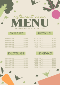 Fun Trendy Salad Bar Menu Preview