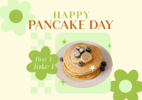 Cute Pancake Day Postcard Image Preview