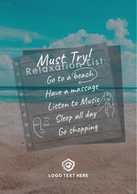 Beach Relaxation List Poster Design