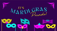 Mardi Gras Masks Facebook Event Cover Design
