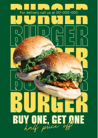 Double Burger Promo Flyer Design