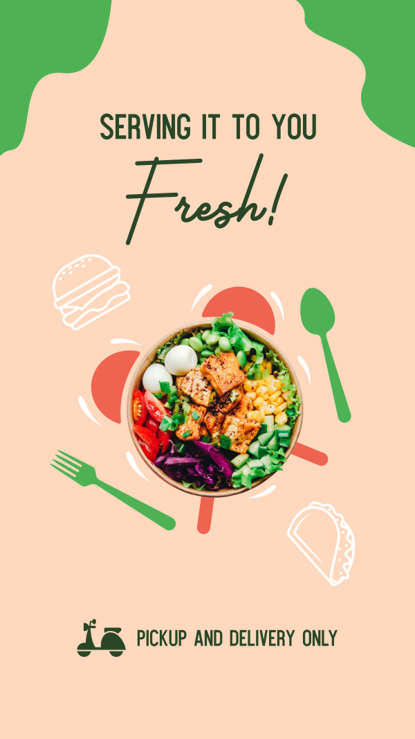Fresh Vegan Bowl Instagram Story Design Image Preview