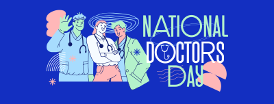 Modern Quirky Doctor's Day Facebook cover Image Preview