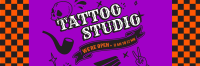 Checkerboard Tattoo Studio Twitter Header Design