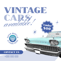 Vintage Cars Available Instagram post Image Preview