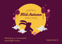 Mid Autumn Festival Rabbit Postcard Design
