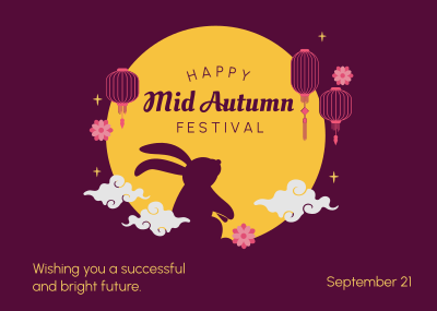 Mid Autumn Festival Rabbit Postcard Image Preview