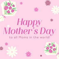 Mother's Day Bouquet Instagram Post Design