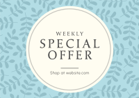 Special Offer Leaves Postcard Design