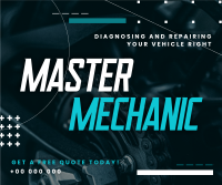 Abstract Professional Motor Mechanic Facebook Post Preview