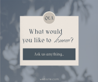 Aesthetic Q&A Facebook Post Design