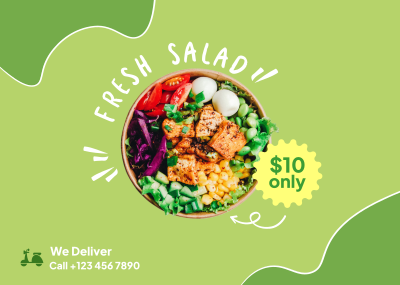 Fresh Salad Delivery Postcard Image Preview