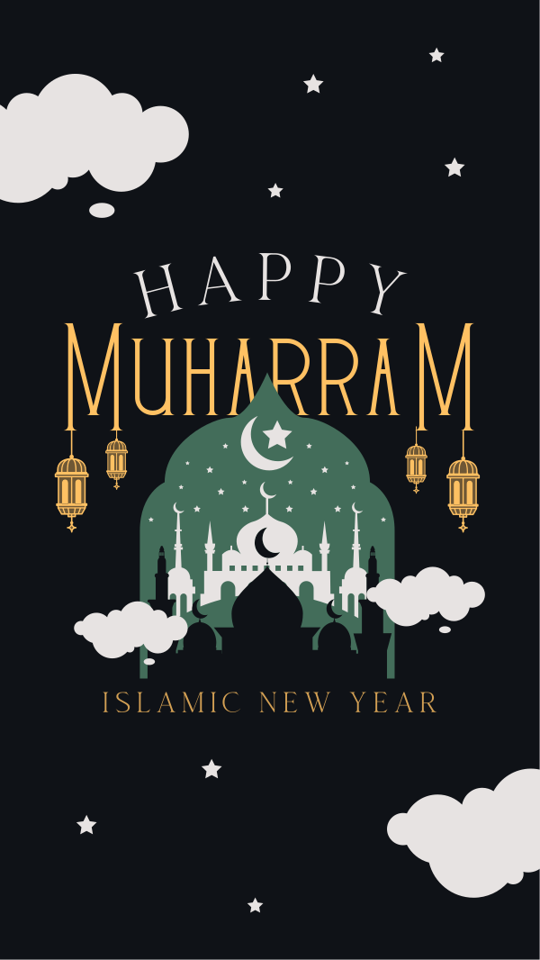 Peaceful and Happy Muharram Instagram Story Design