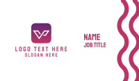 Letter V App Business Card Design