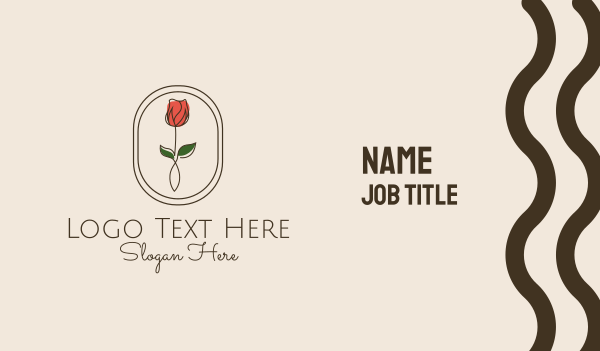 Minimalist Rosebud Flower Business Card Design Image Preview