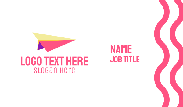 Coloful Paper Plane Business Card Design Image Preview