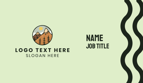 Forest Mountain Peak Business Card Design Image Preview