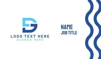 Blue DG Monogram Business Card Image Preview
