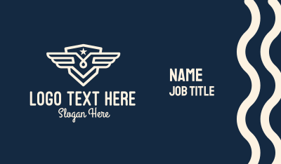 White Wing Star Badge Business Card