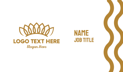 Gold Floral Crown Business Card