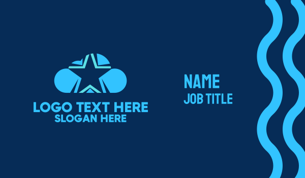 Blue Star Cloud Business Card Design Image Preview