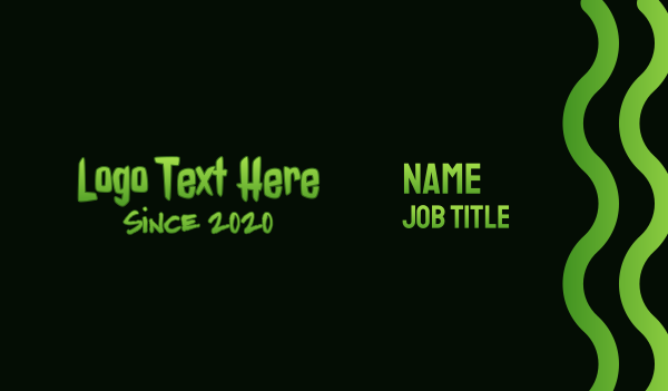 Horror Green Slime Text Business Card Design Image Preview