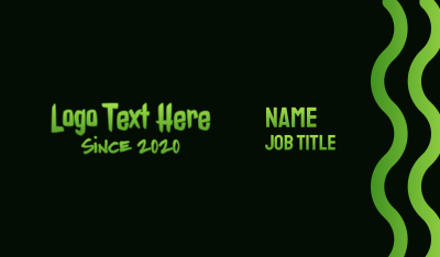 Horror Green Slime Text Business Card
