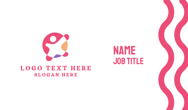 Pink Child Daycare  Business Card Design Image Preview