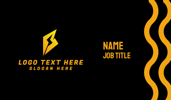 Yellow Thunder B Business Card Design Image Preview