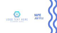 Blue Gradient Stroke Hexagon Lettermark Business Card Image Preview