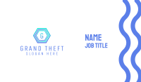 Blue Gradient Stroke Hexagon Lettermark Business Card Image Preview