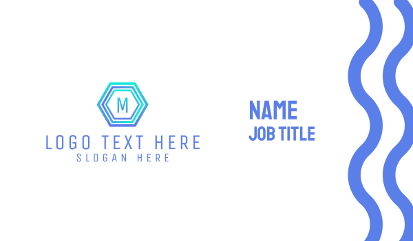 Blue Gradient Stroke Hexagon Lettermark Business Card Design Image Preview