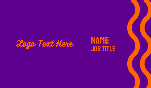 Purple & Orange Wordmark Business Card Design Image Preview