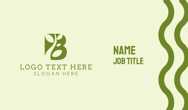 Organic Vine Letter B Business Card Design Image Preview