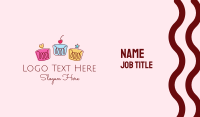 Cute Birthday Cupcakes Business Card Design