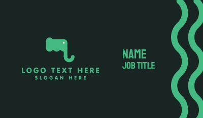 Green Elephant Letter M Business Card Image Preview