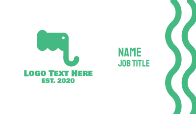 Green Elephant Letter M Business Card